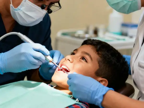 Resinas dentales niños tratamiento caries odontopediatría